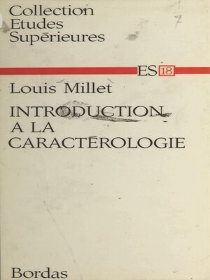 cover image of Introduction à la caractérologie